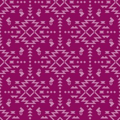 Naklejka na ściany i meble Aztecs seamless pattern. Tribal ethnic ornament. Geometric abstract background. Traditional indian fashion print. Tribal pattern mexican trendy folk vector texture.