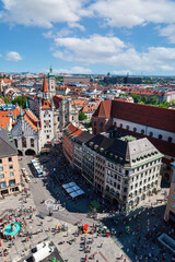 The old Town Hall on the east side of Marienplatz Square. Munich, Germany