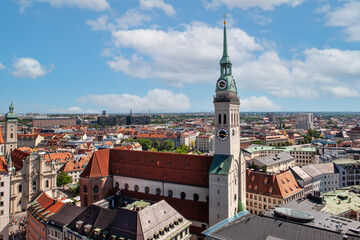 The panorama view of Munchen city centre