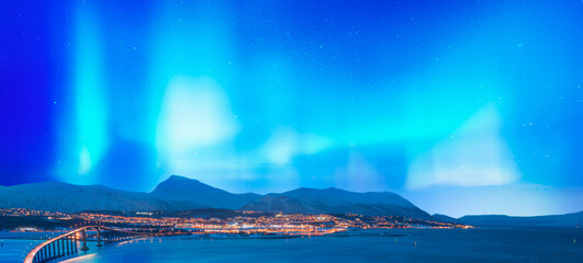 Aurora borealis - Northern lights in the sky over Tromso - Tromso, Norway