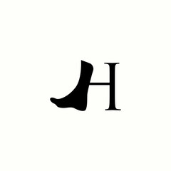  logo letter H with icon foot vector design