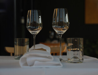 glasses on table