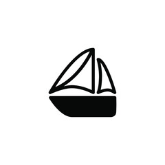 boat logo icon design with black colour