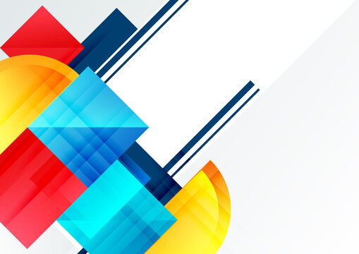 Template design abstract modern colorful geometric on white background with copy space for text.