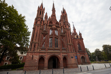 Fototapeta na wymiar St. Anne's Church Vilnius Lithuania 9 September 2018