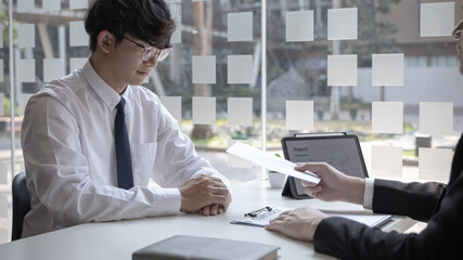 Supervisor gives the document envelope to the employee, supervisor submits the resignation documents to the irresponsible employee, Layoffs or dismissal.