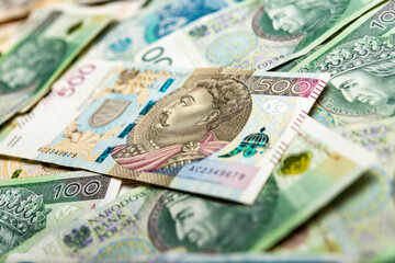 Obraz na płótnie Canvas polish paper money or banknotes