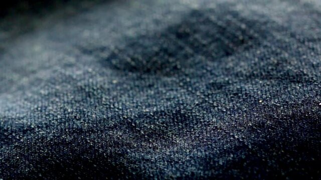 Close up from rotating blue denim material #3