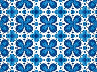 blue and white seamless pattern