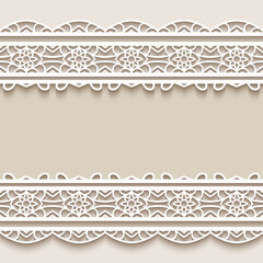 Vintage frame with lace borders. Template for laser cutting. 