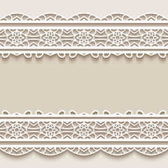 Vintage frame with lace borders. Template for laser cutting. 