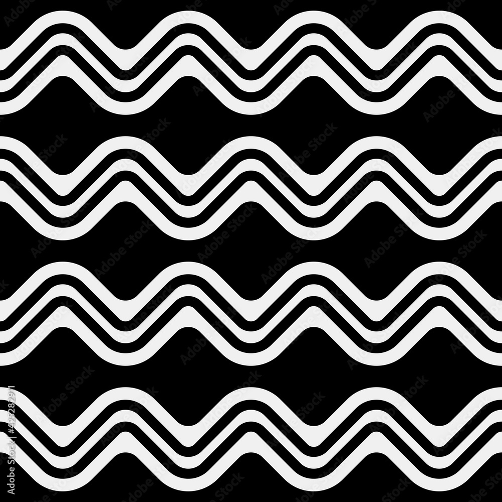 Aufkleber Zebra Layer Lines. Zig Zag Lines And Black Background Pattern. Vector Seamless Lines Pattern.