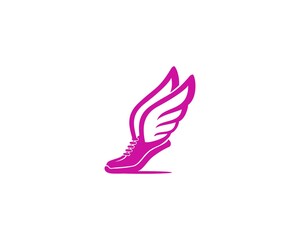 run and flying shoes logo