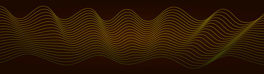 Abstract wavy stripes. Linear art. Wave with shadow. Optical art abstract wave background. Vector dynamic illustration