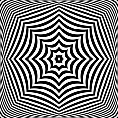 Abstract op art symmetrical lines pattern. 3D illusion.