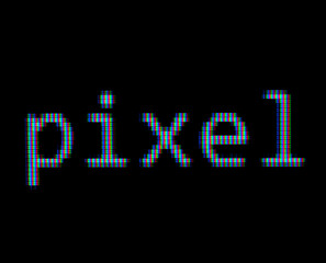 macro photography of the word pixel on color modern lcd screen