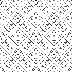 Geometric vector pattern with triangular elements. Seamless abstract ornament for wallpapers and backgrounds. Black and white colors. 