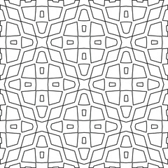 Geometric vector pattern with triangular elements. Seamless abstract ornament for wallpapers and backgrounds. Black and white colors. 