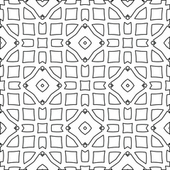 Geometric vector pattern with triangular elements. Seamless abstract ornament for wallpapers and backgrounds. Black and white colors. 