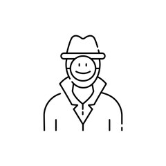 Illegal to impersonate olor line icon. Pictogram for web page, mobile app, promo.