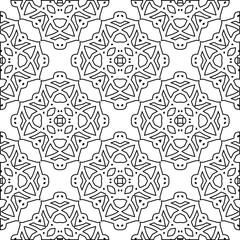 Geometric vector pattern with triangular elements. Seamless abstract ornament for wallpapers and backgrounds. Black and white colors. 
