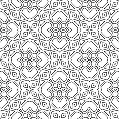 Geometric vector pattern with triangular elements. Seamless abstract ornament for wallpapers and backgrounds. Black and white colors. 