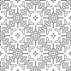 Geometric vector pattern with triangular elements. Seamless abstract ornament for wallpapers and backgrounds. Black and white colors. 