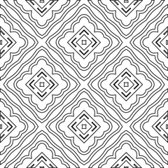  Geometric vector pattern with triangular elements. Seamless abstract ornament for wallpapers and backgrounds. Black and white colors. 