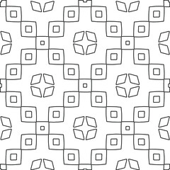  Geometric vector pattern with triangular elements. Seamless abstract ornament for wallpapers and backgrounds. Black and white colors. 