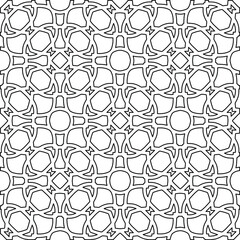  Geometric vector pattern with triangular elements. Seamless abstract ornament for wallpapers and backgrounds. Black and white colors. 