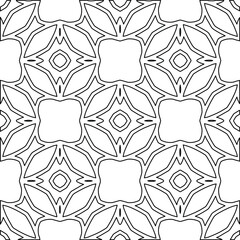  Geometric vector pattern with triangular elements. Seamless abstract ornament for wallpapers and backgrounds. Black and white colors. 