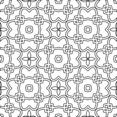  Geometric vector pattern with triangular elements. Seamless abstract ornament for wallpapers and backgrounds. Black and white colors. 