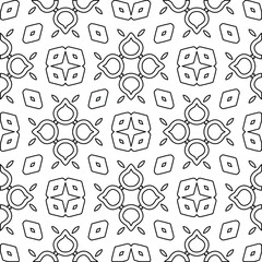  Geometric vector pattern with triangular elements. Seamless abstract ornament for wallpapers and backgrounds. Black and white colors. 