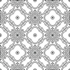  Geometric vector pattern with triangular elements. Seamless abstract ornament for wallpapers and backgrounds. Black and white colors. 