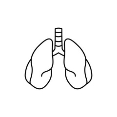 Human organ lungs color line icon. Pictogram for web page, mobile app