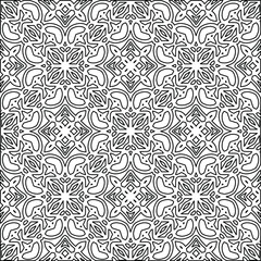  Geometric vector pattern with triangular elements. Seamless abstract ornament for wallpapers and backgrounds. Black and white colors. 