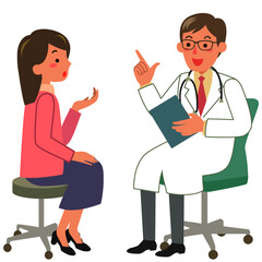 若い女性ｗ診察する男性医師