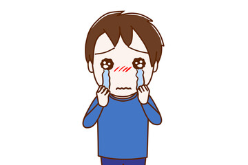 ウルウルと子犬のような目で泣いて訴える少年