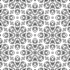 Geometric vector mandala with triangular elements. abstract ornament for wallpapers and backgrounds. Black and white colors.