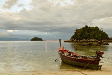 landscape of sunrise on sea from Lipe island travel location in Thailand