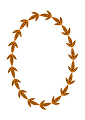 Frames of stylized leaves on a white background. A4 format, vertical illustration.