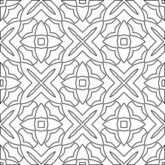  Geometric vector pattern with triangular elements. Seamless abstract ornament for wallpapers and backgrounds. Black and white colors. 