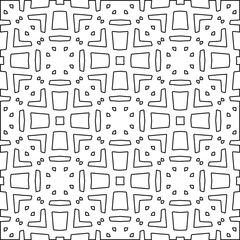  Geometric vector pattern with triangular elements. Seamless abstract ornament for wallpapers and backgrounds. Black and white colors. 