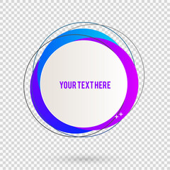 Label blank template, white background and Blurry gradient with lines circle ring. Vector illustration EPS 10. Modern design editable layout title page for new product newsletters, web banners