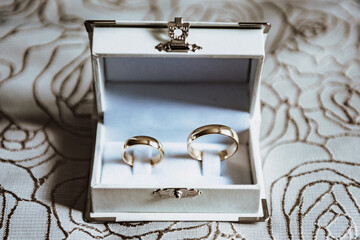 wedding rings in a box
