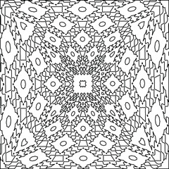 Geometric vector mandala with triangular elements. abstract ornament for wallpapers and backgrounds. Black and white colors. 