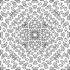 Geometric vector mandala with triangular elements. abstract ornament for wallpapers and backgrounds. Black and white colors. 