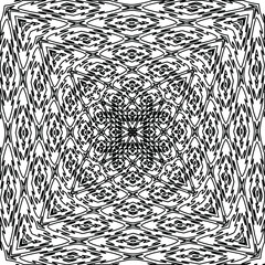 Geometric vector mandala with triangular elements. abstract ornament for wallpapers and backgrounds. Black and white colors. 