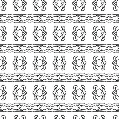  Geometric vector pattern with triangular elements. Seamless abstract ornament for wallpapers and backgrounds. Black and white colors. 