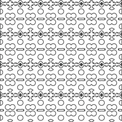  Geometric vector pattern with triangular elements. Seamless abstract ornament for wallpapers and backgrounds. Black and white colors. 